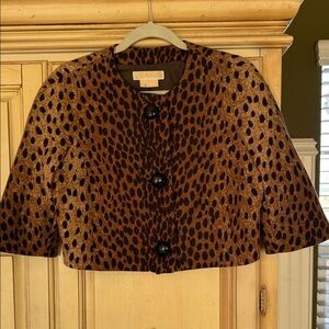 Michael Kors leopard cropped jacket made in Italy